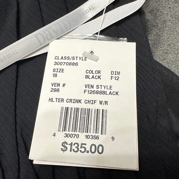 David's Bridal Elegant Black Halter Maxi Dress - Picture 4 of 8